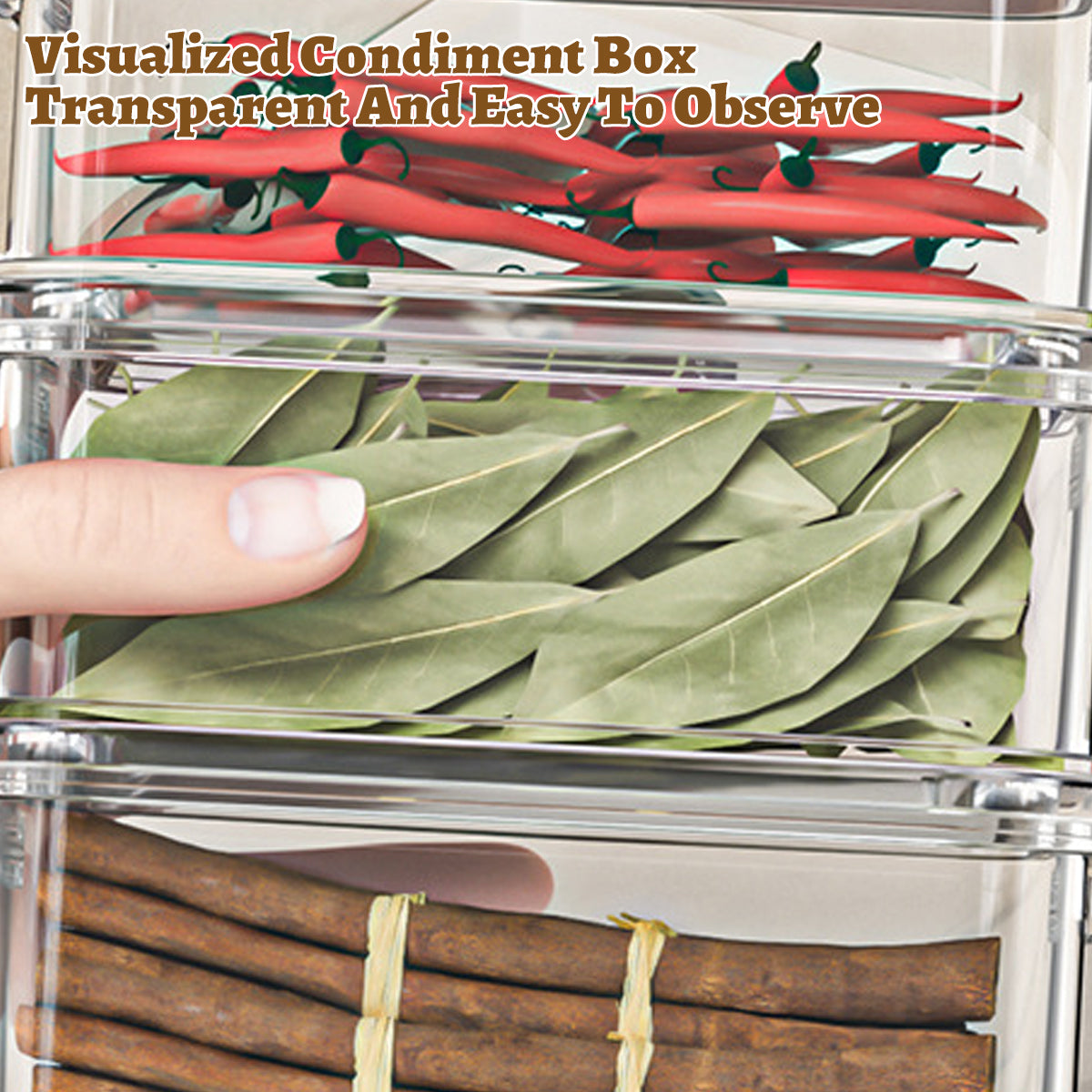 3-Layer Stackable Spice Storage Box with Handle