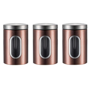 3pcs Stainless Steel Canisters with Clear Window