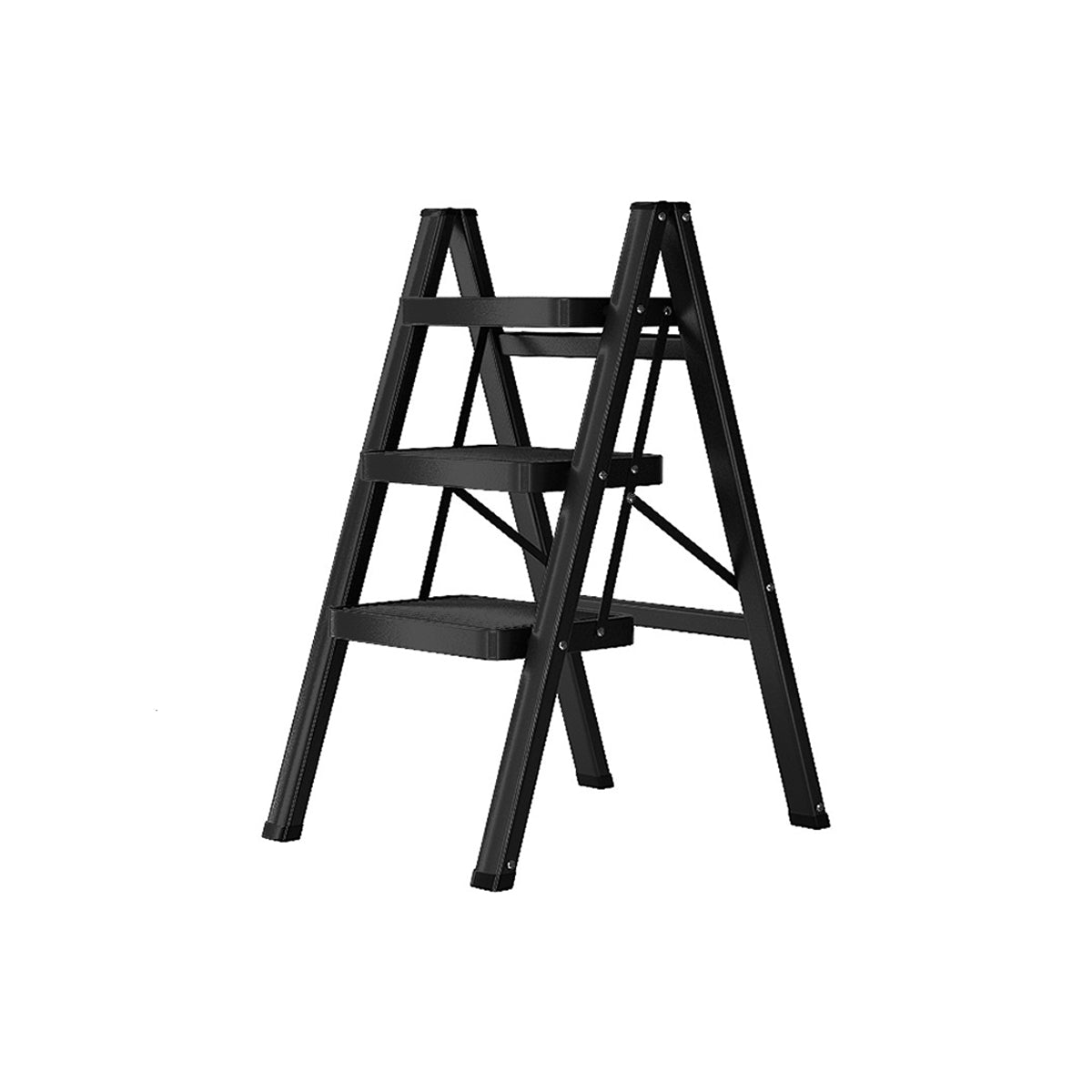 Folding Step Stool Telescoping Ladder Lightweight Indoor Use