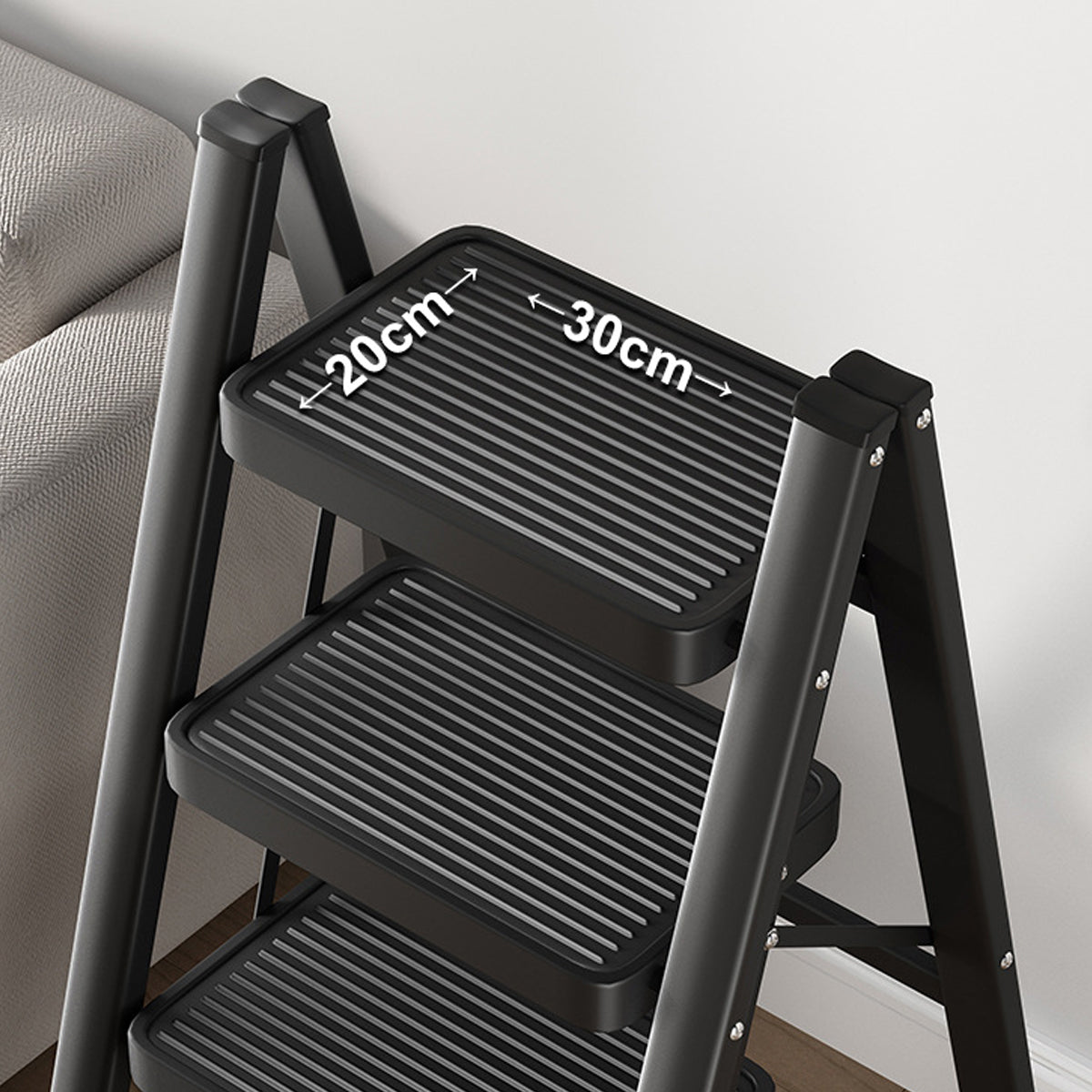 Folding Step Stool Telescoping Ladder Lightweight Indoor Use