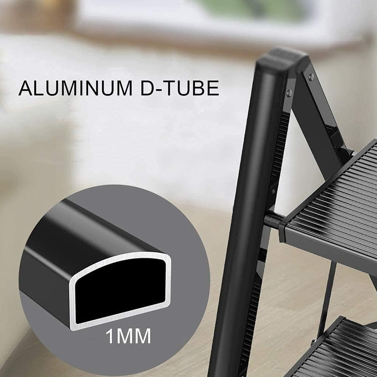 Folding Step Stool Telescoping Ladder Lightweight Indoor Use