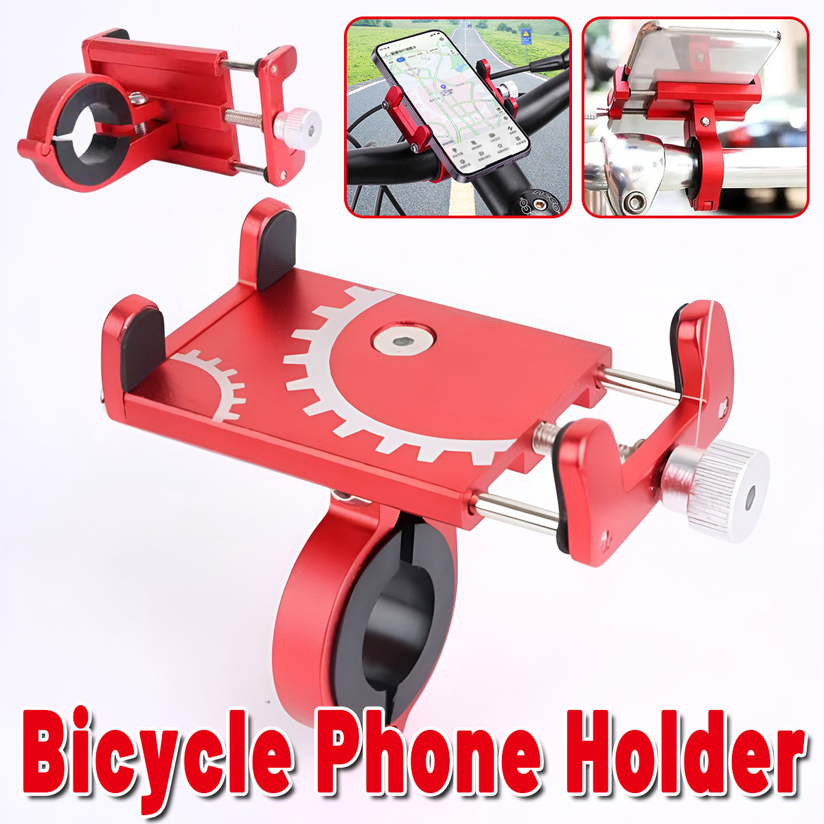 Aluminum Bicycle Phone Mount with Adjustable Clamp