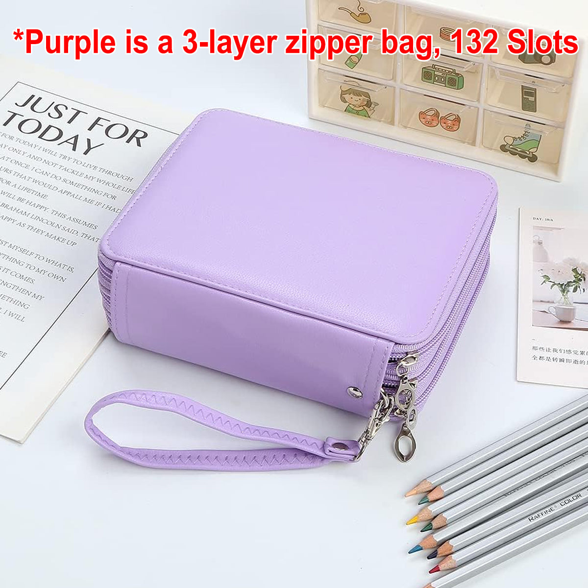 168 Slots Large Capacity Pencil Case Foldable Storage Bag