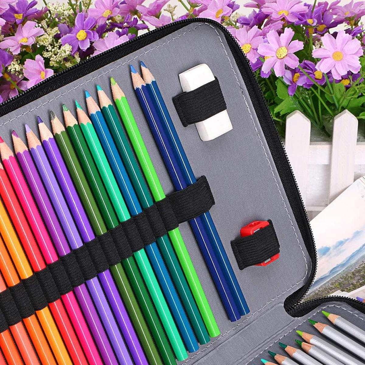 168 Slots Large Capacity Pencil Case Foldable Storage Bag