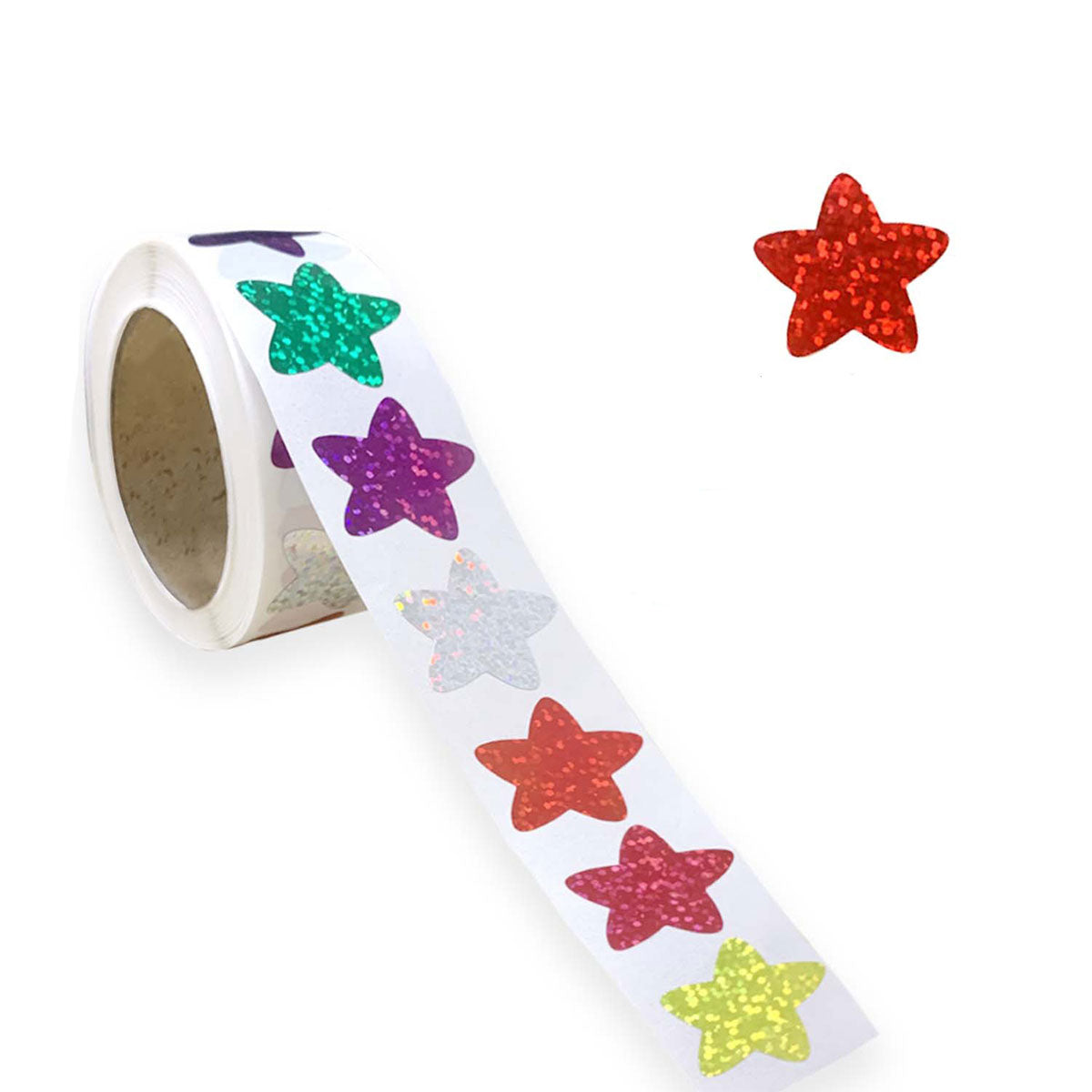 10 Rolls Glitter Star and Heart Reward Stickers