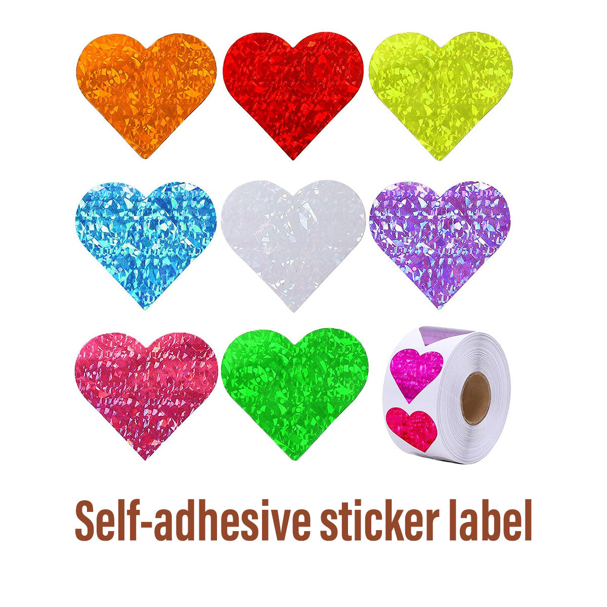 10 Rolls Glitter Star and Heart Reward Stickers