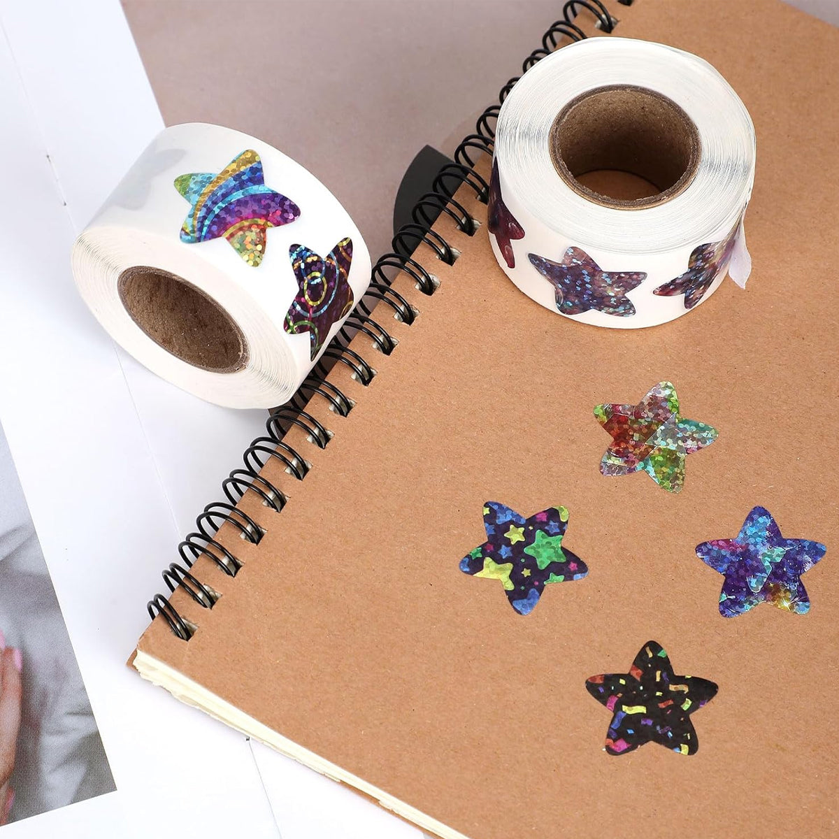 6 Rolls Star Stickers Self-Adhesive Waterproof Multicolour