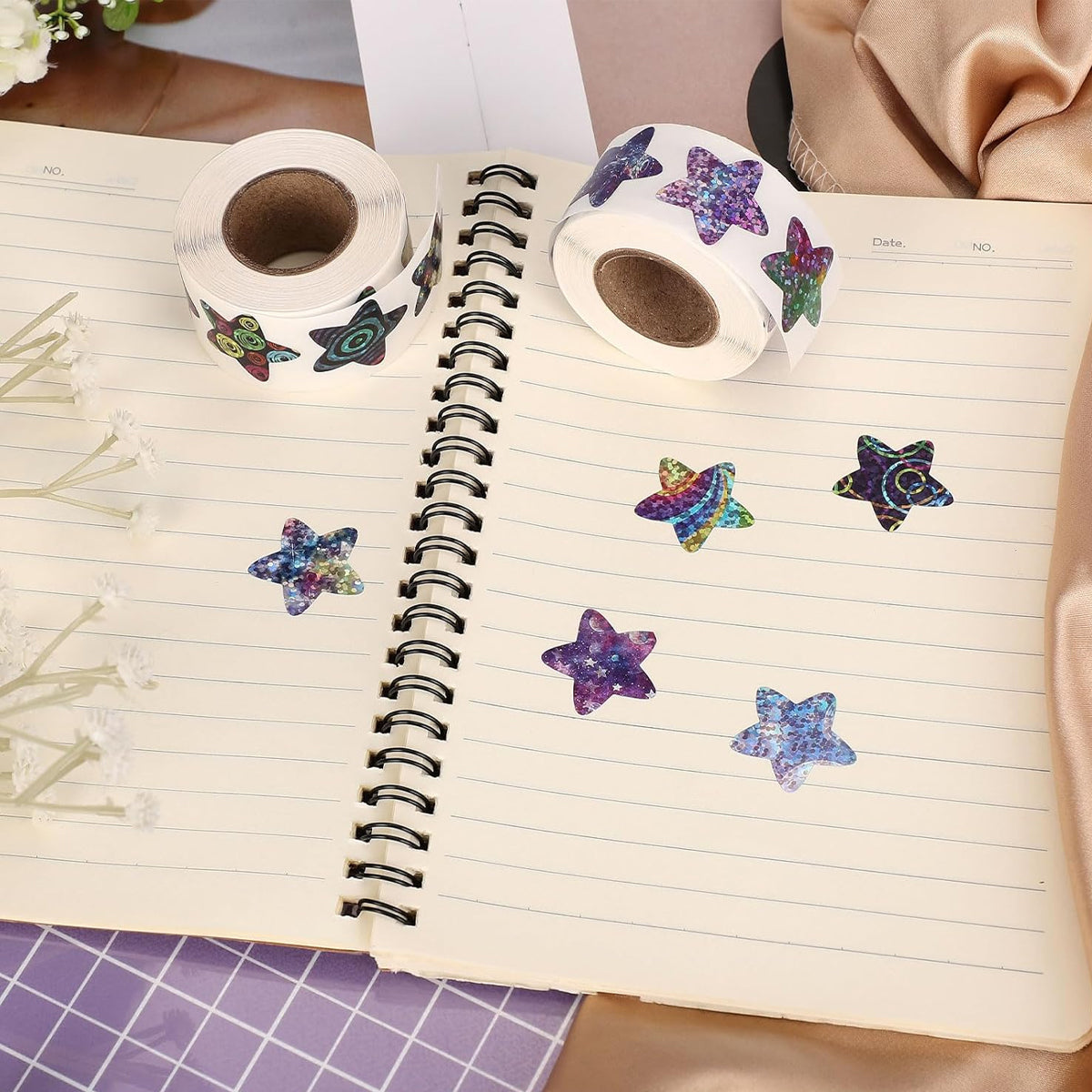 6 Rolls Star Stickers Self-Adhesive Waterproof Multicolour