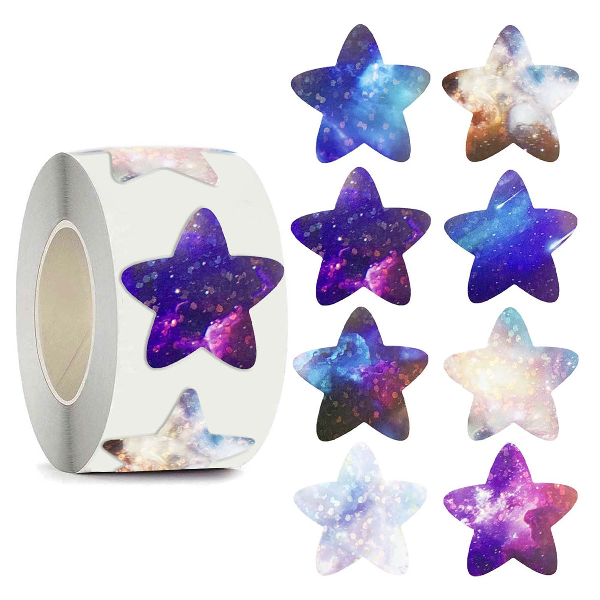 6 Rolls Star Stickers Self-Adhesive Waterproof Multicolour