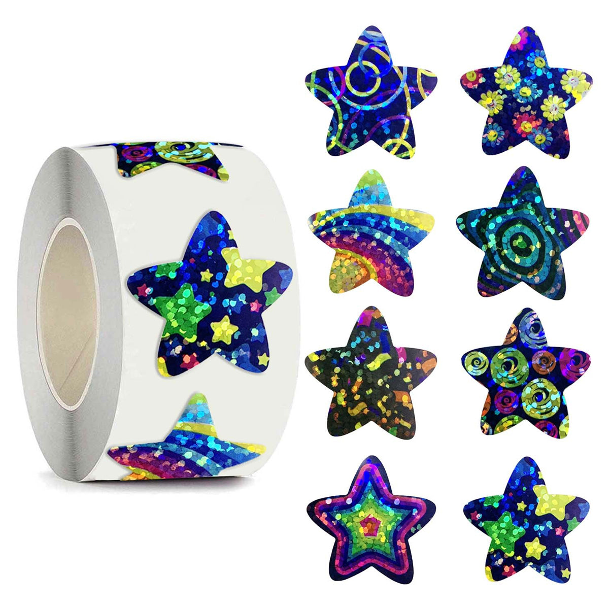 6 Rolls Star Stickers Self-Adhesive Waterproof Multicolour