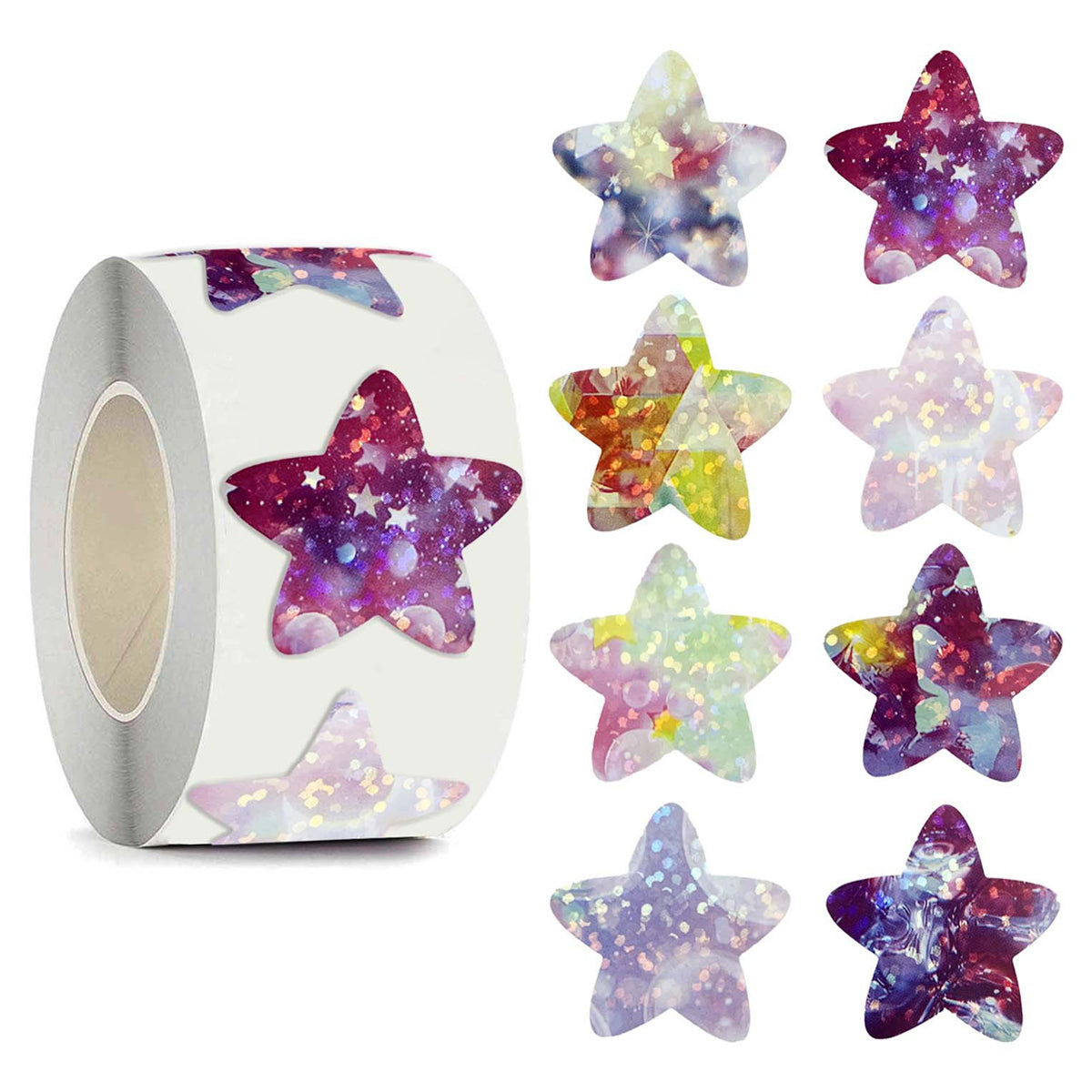 6 Rolls Star Stickers Self-Adhesive Waterproof Multicolour