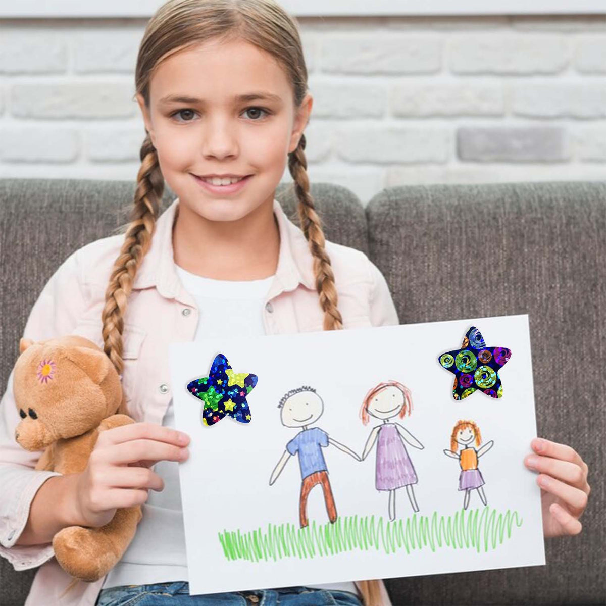 6 Rolls Star Stickers Self-Adhesive Waterproof Multicolour