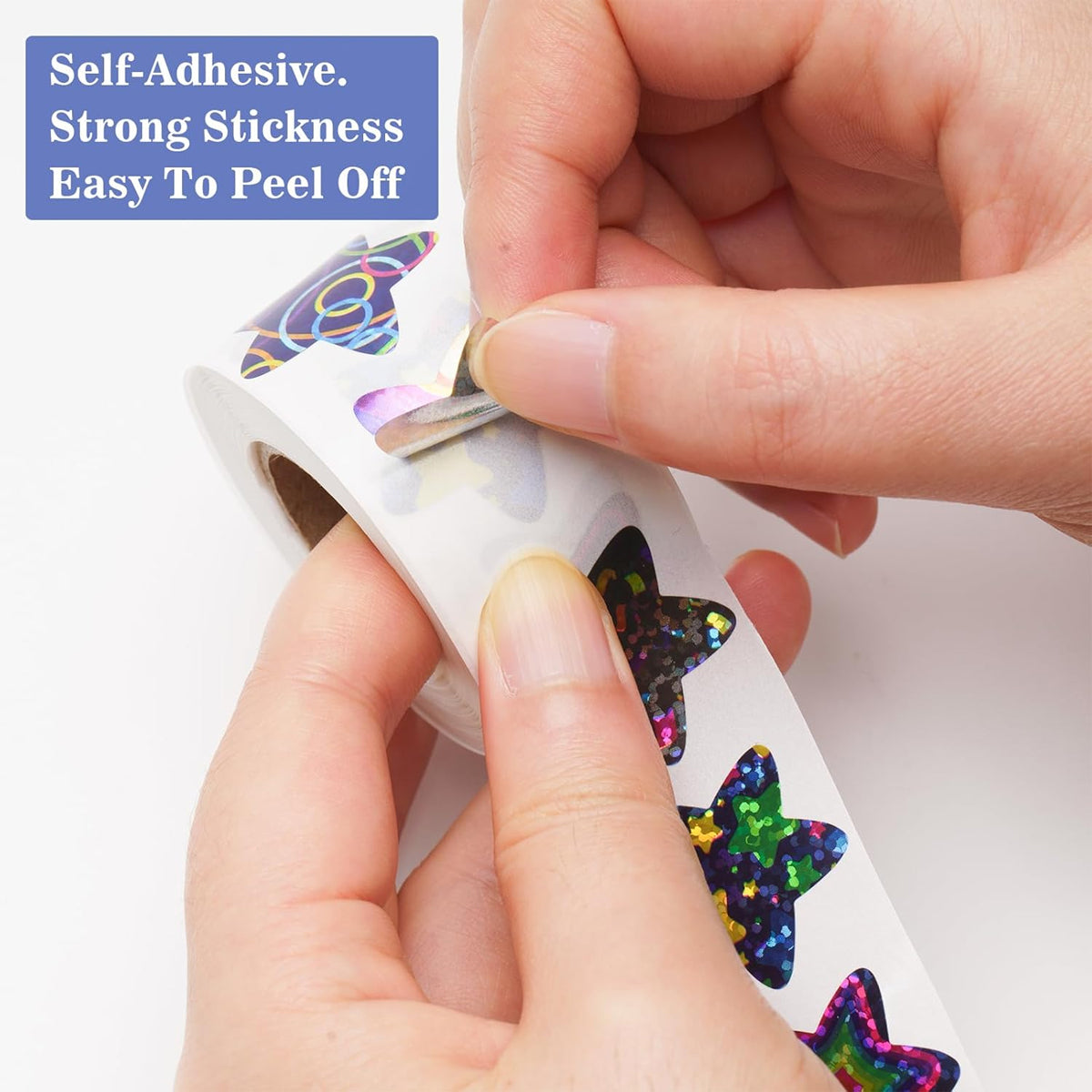 6 Rolls Star Stickers Self-Adhesive Waterproof Multicolour