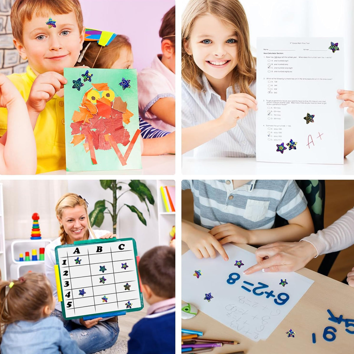 6 Rolls Star Stickers Self-Adhesive Waterproof Multicolour