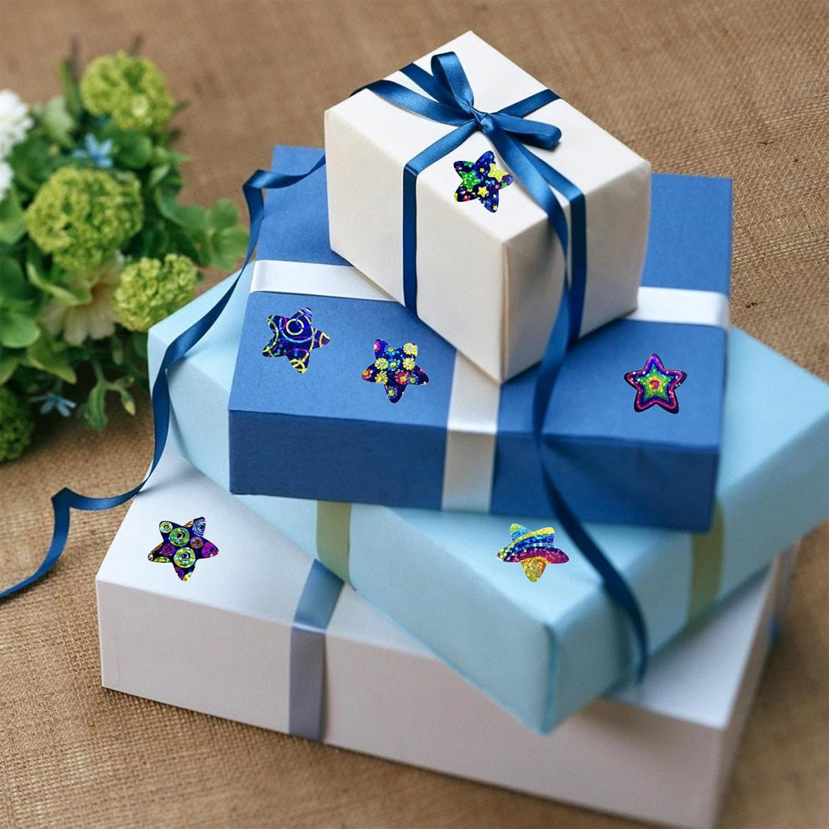 6 Rolls Star Stickers Self-Adhesive Waterproof Multicolour