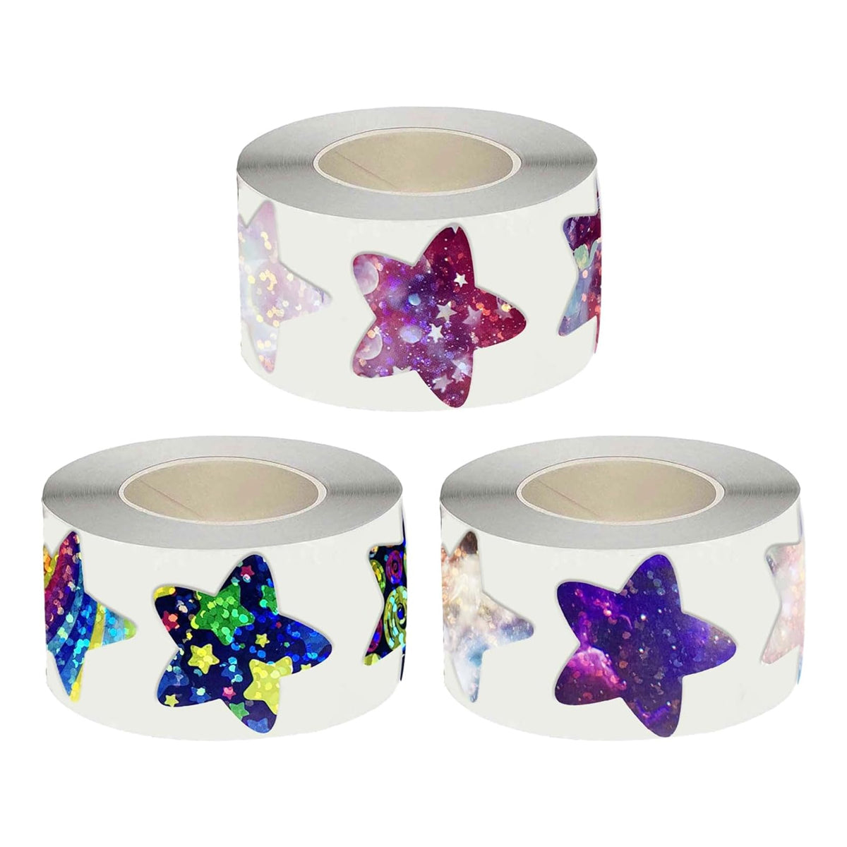 6 Rolls Star Stickers Self-Adhesive Waterproof Multicolour