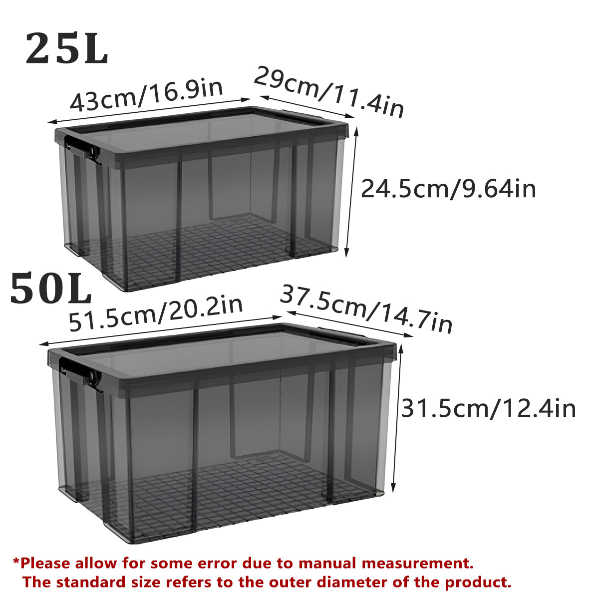 Storage Box Right-Angle Design 25L or 50L