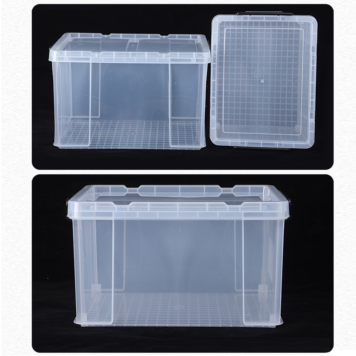 Transparent Storage Box with Handle for Clothes Toys