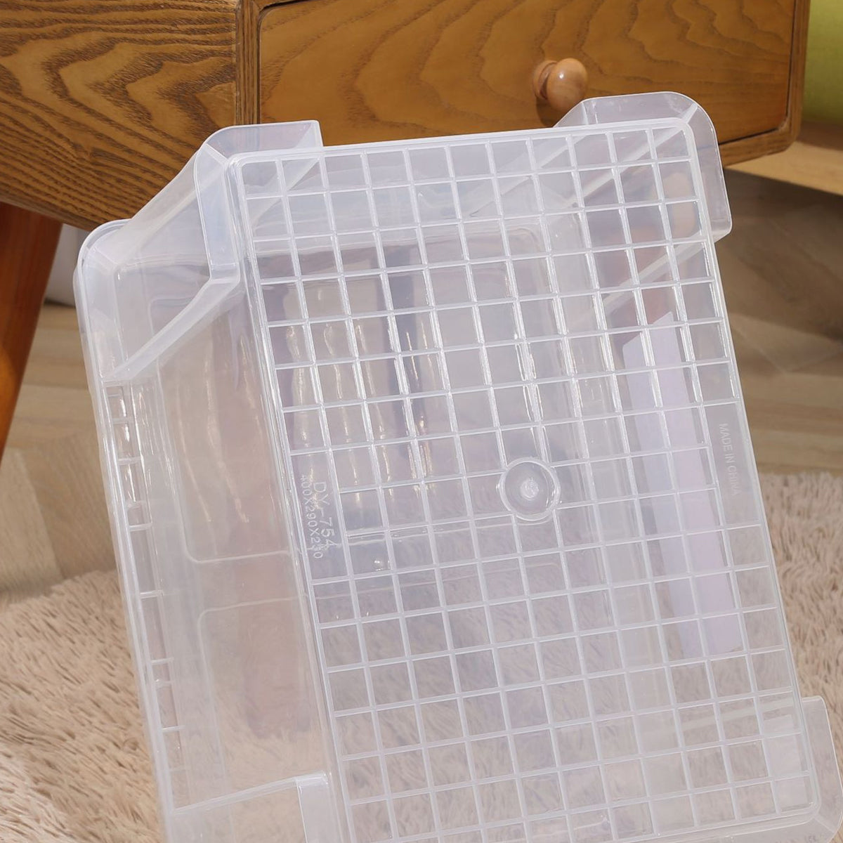 Transparent Storage Box with Handle for Clothes Toys