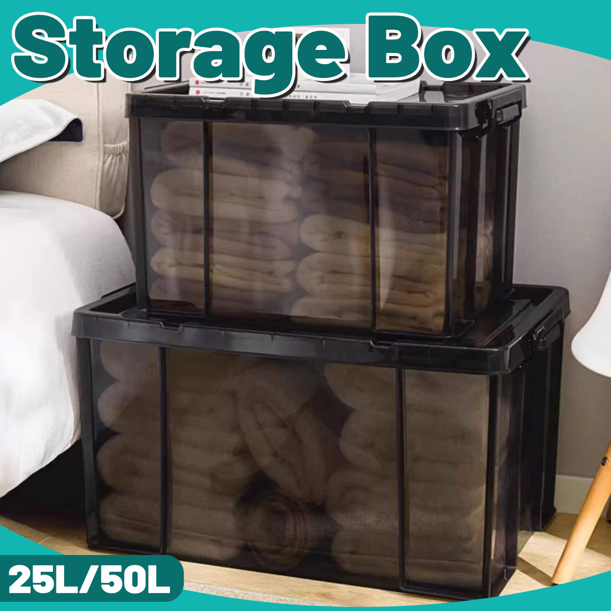 Storage Box Right-Angle Design 25L or 50L