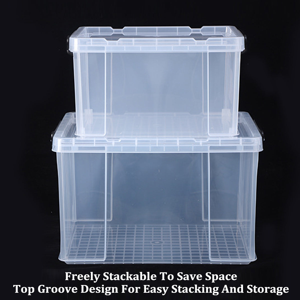 Transparent Storage Box with Handle for Clothes Toys