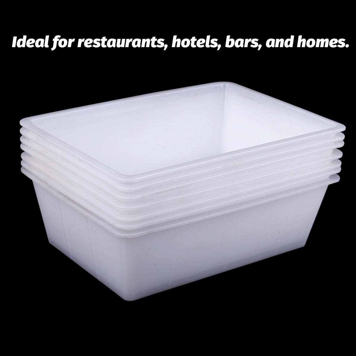 Rectangular Plastic Storage Boxes 6pcs Two Sizes