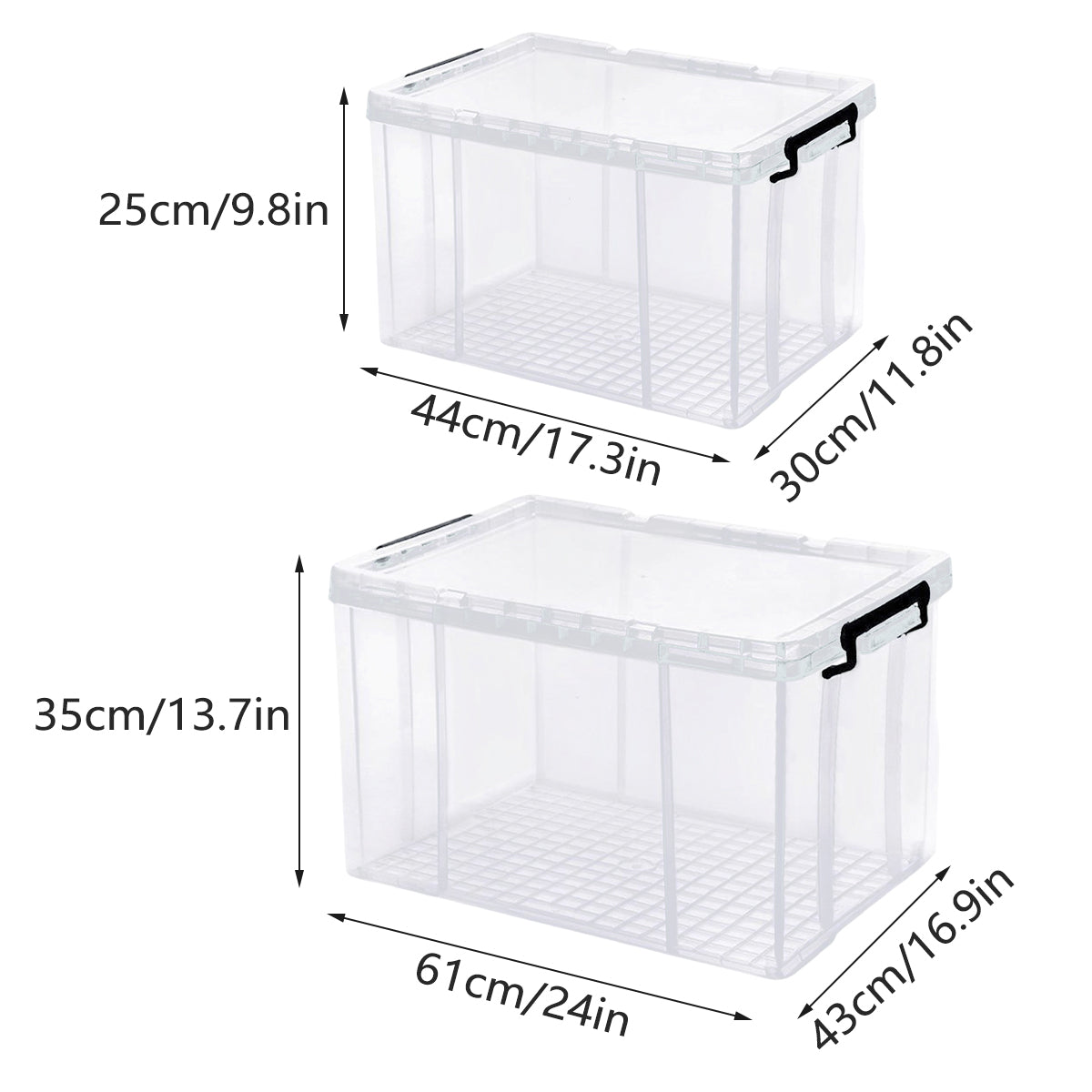 Transparent Storage Box with Handle for Clothes Toys