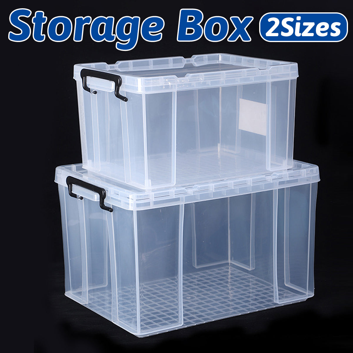 Transparent Storage Box with Handle for Clothes Toys