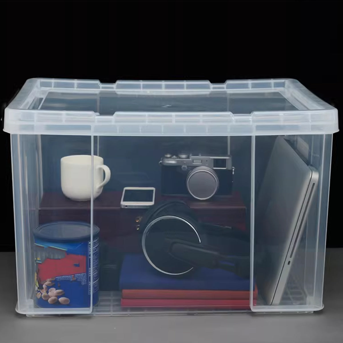 Transparent Storage Box with Handle for Clothes Toys