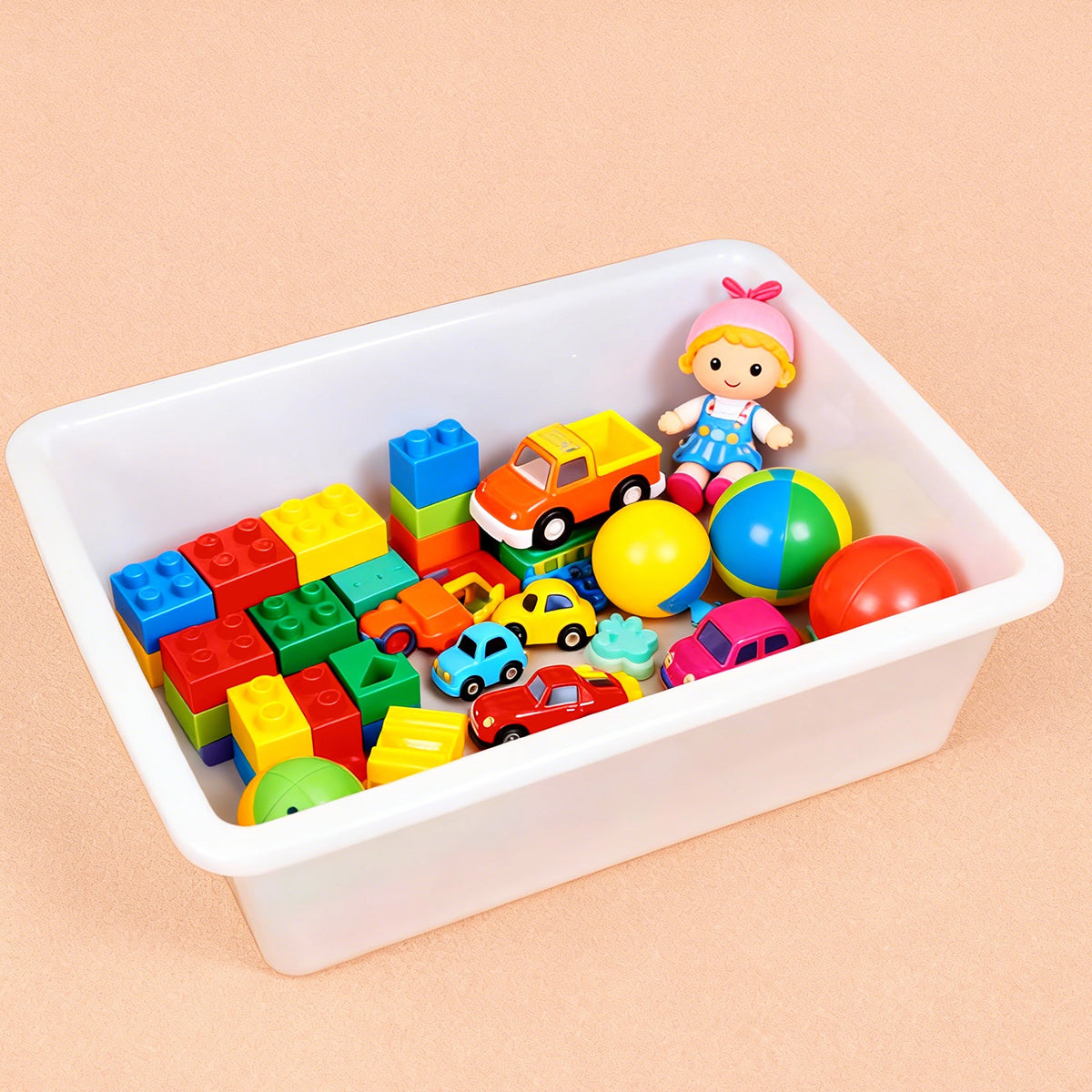 Rectangular Plastic Storage Boxes 6pcs Two Sizes
