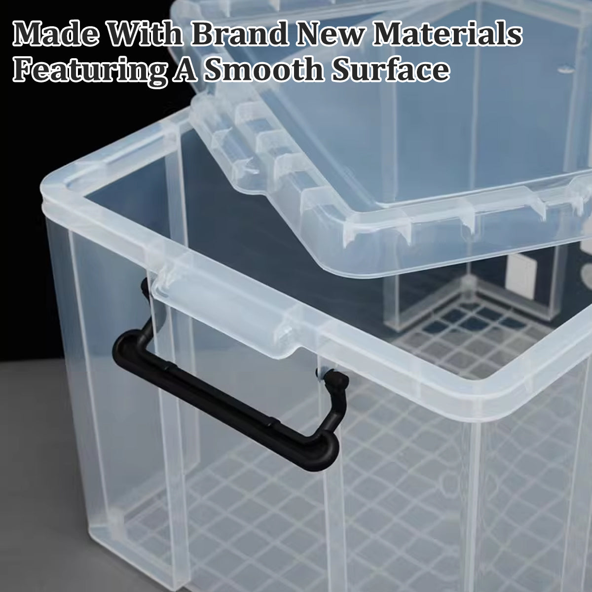 Transparent Storage Box with Handle for Clothes Toys
