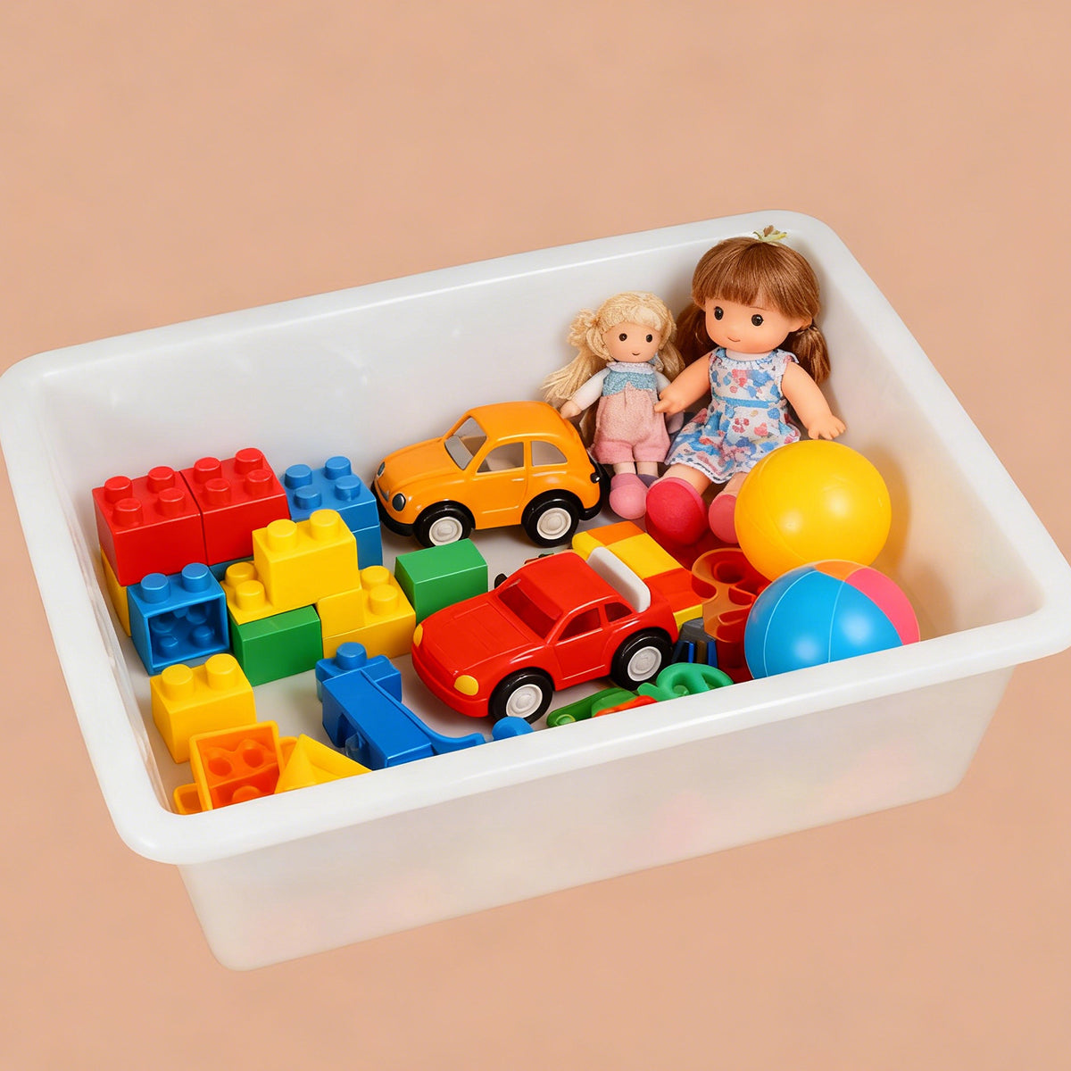 Rectangular Plastic Storage Boxes 6pcs Two Sizes