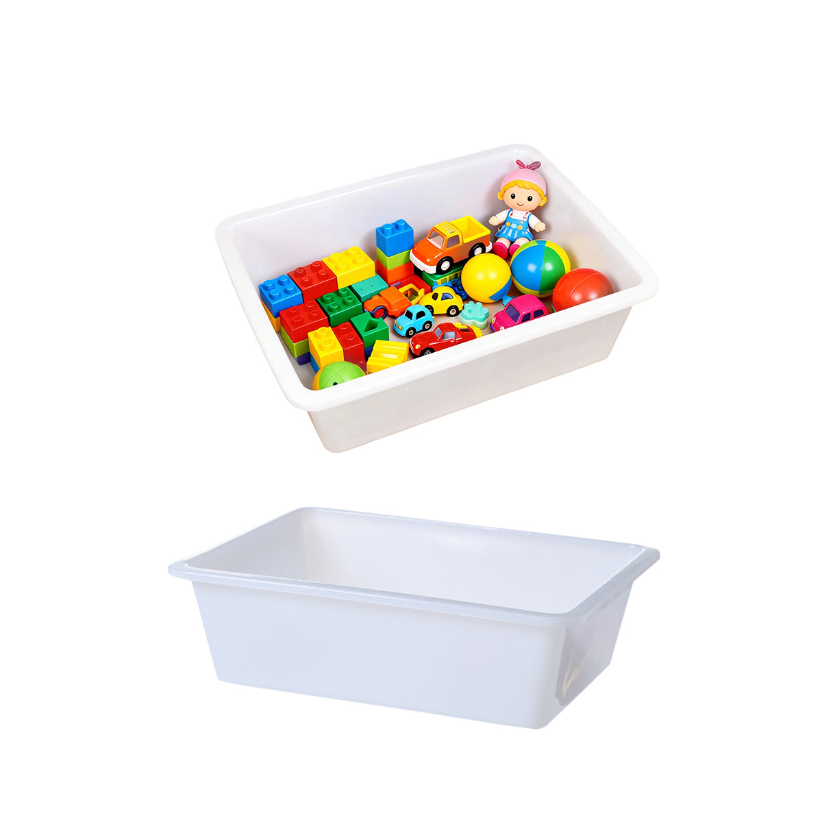 Rectangular Plastic Storage Boxes 6pcs Two Sizes