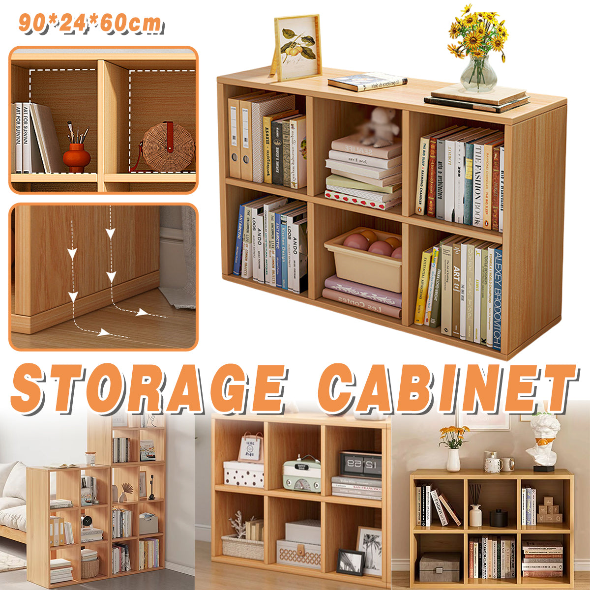 Open Shelf Bookcase with Spacious Compartments