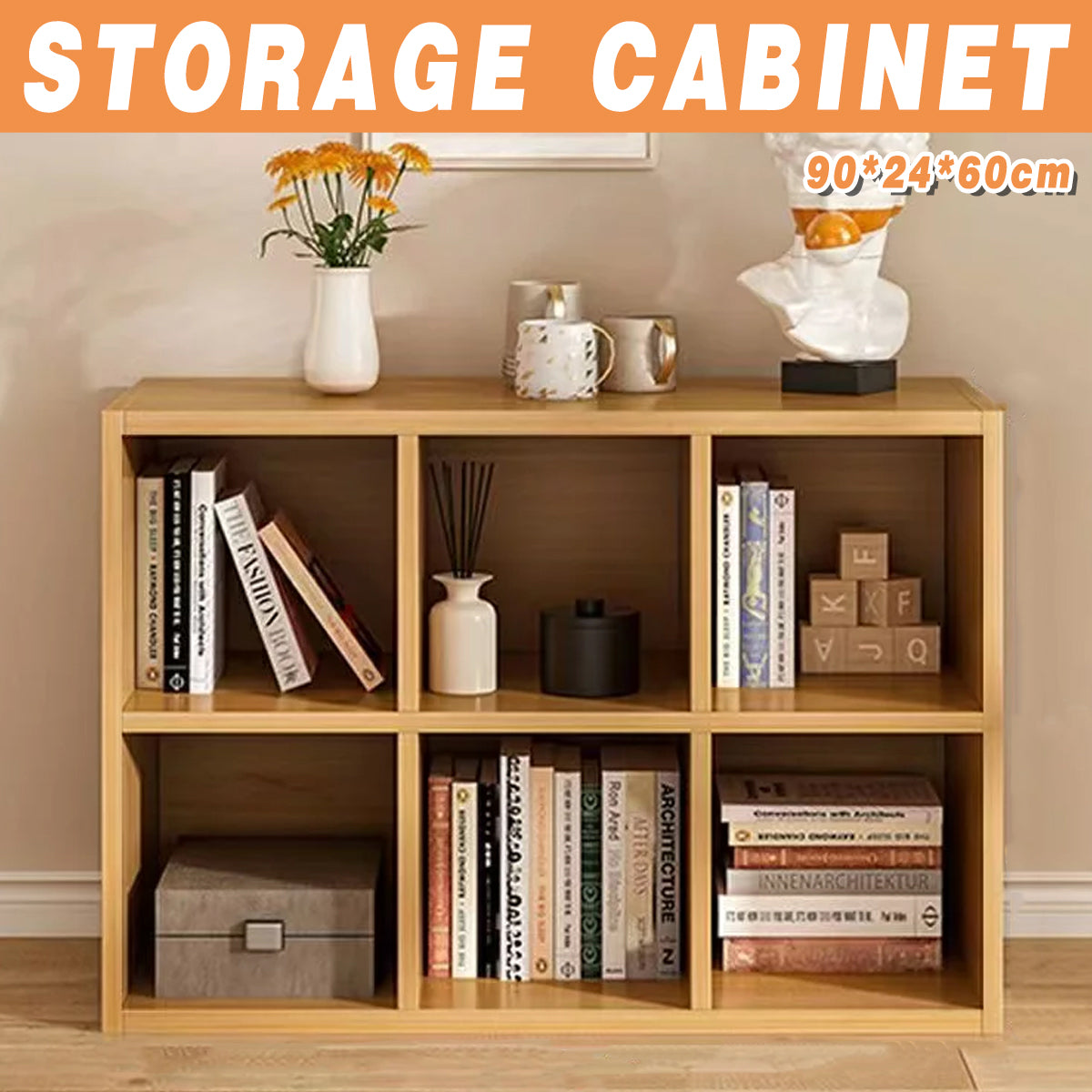 Open Shelf Bookcase with Spacious Compartments