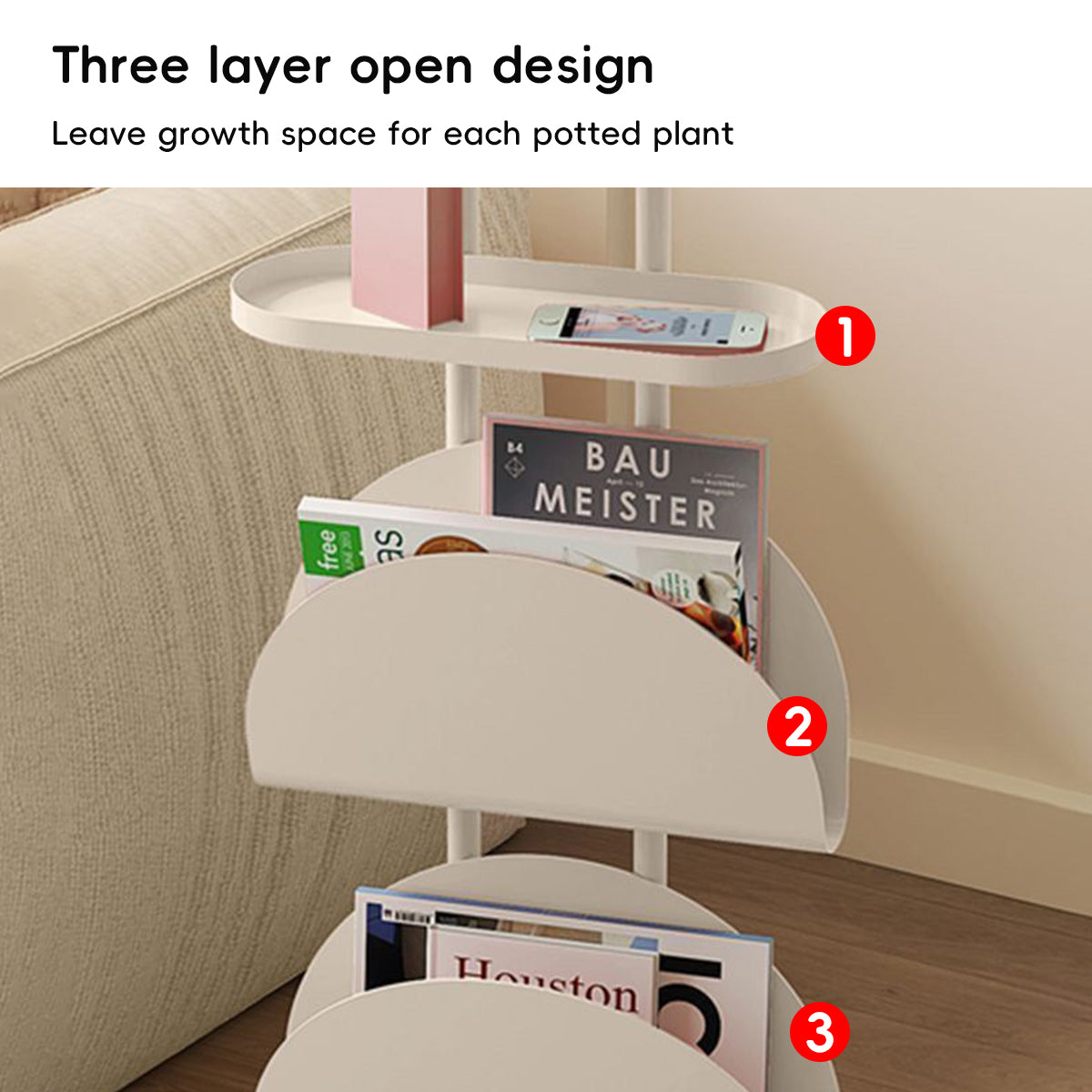 Small Side Table with Magazine Shelf Space Saving