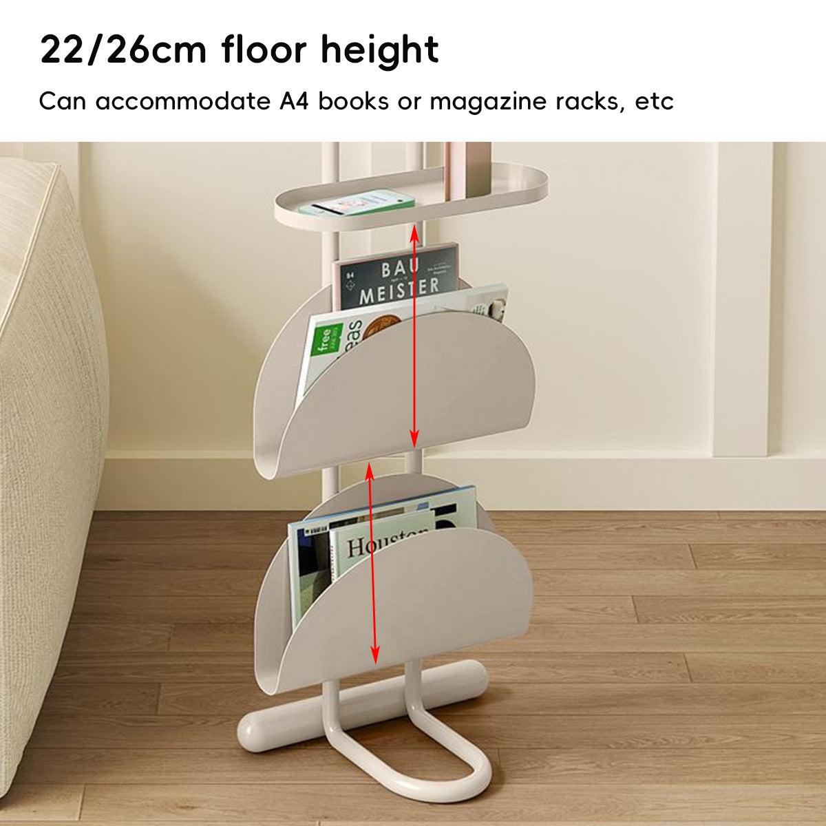 Small Side Table with Magazine Shelf Space Saving