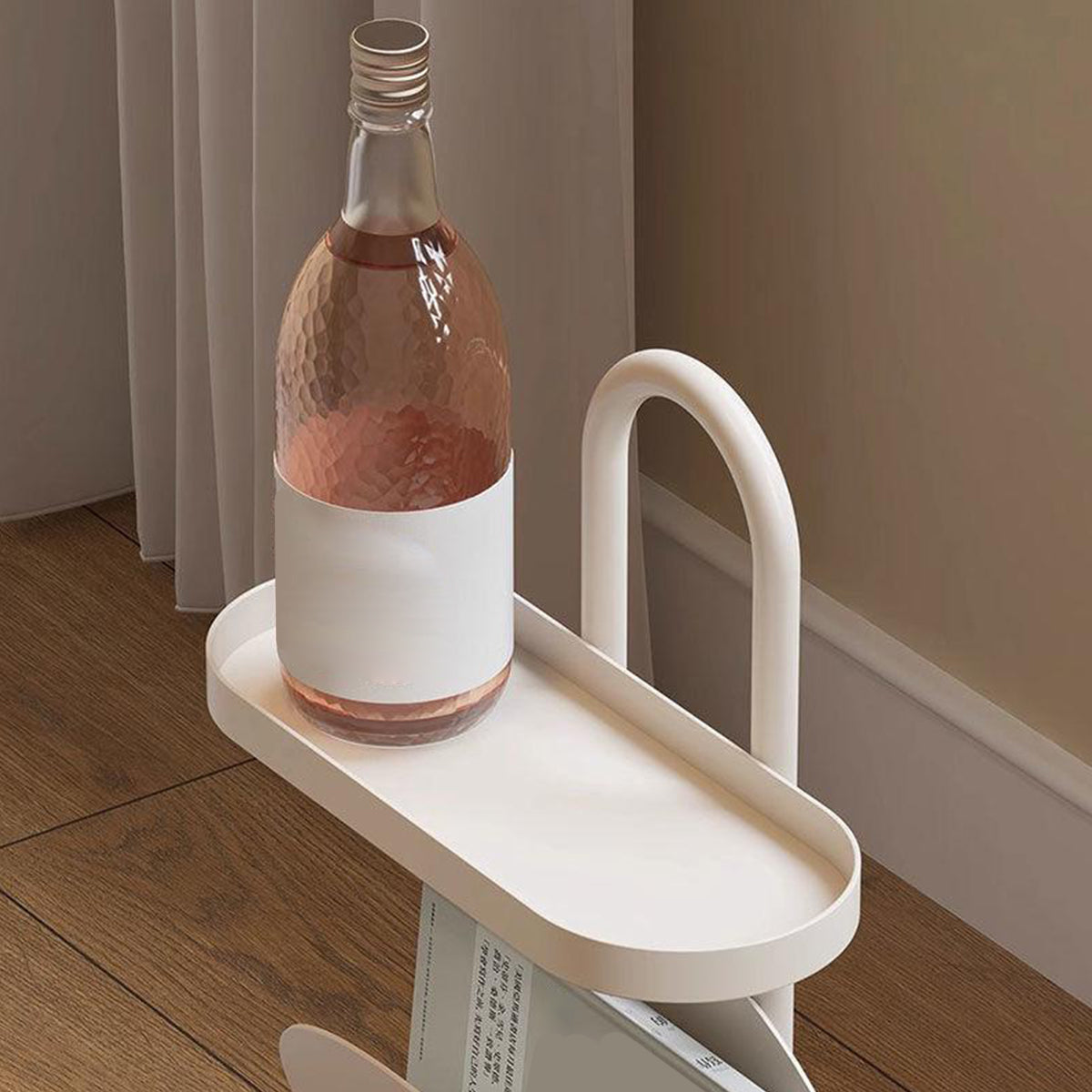 Small Side Table with Magazine Shelf Space Saving