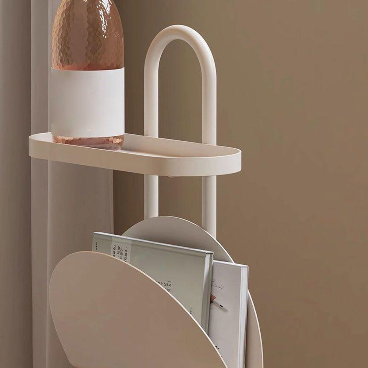 Small Side Table with Magazine Shelf Space Saving