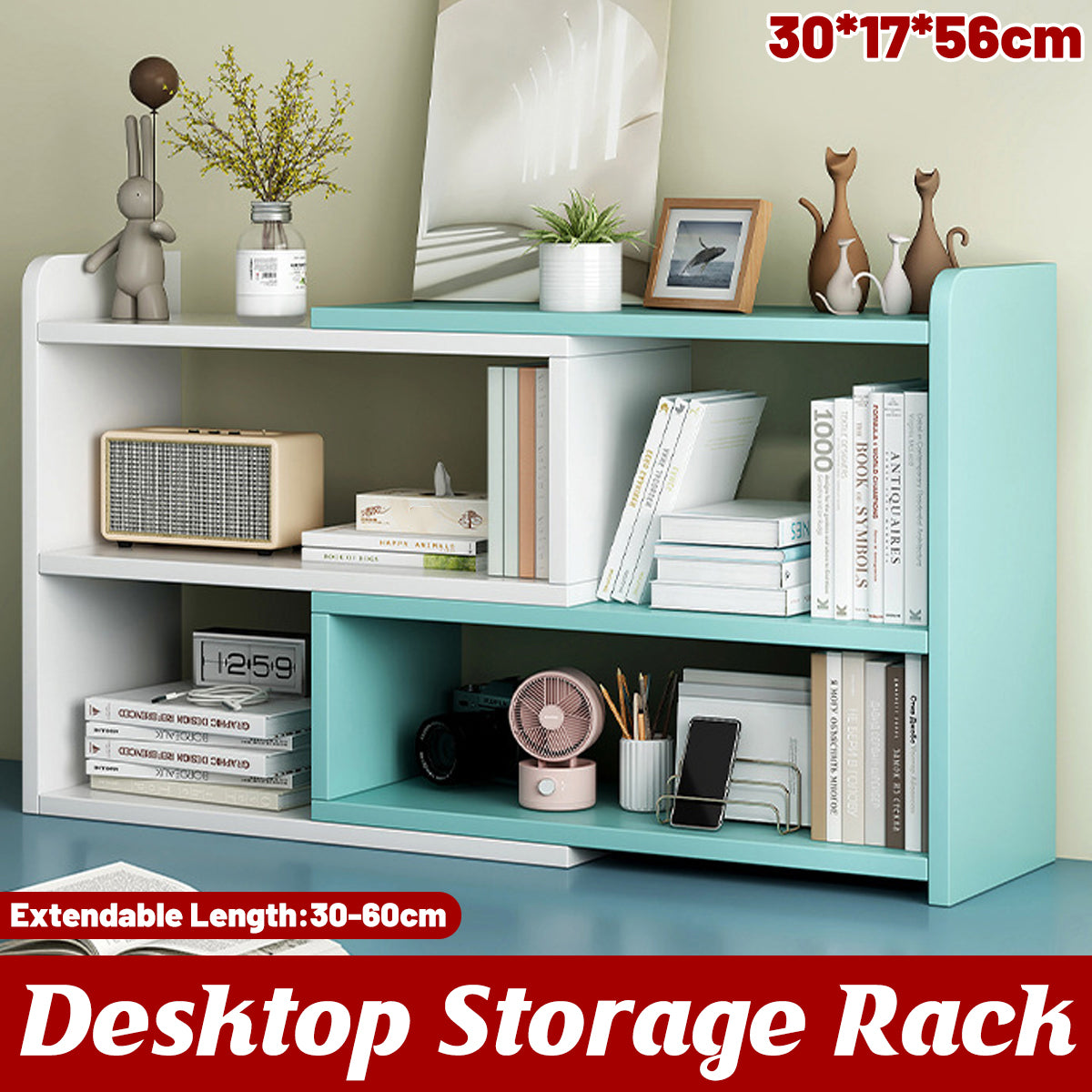 Desktop Multi Layer Bookcase Extendable Storage Rack Shelf