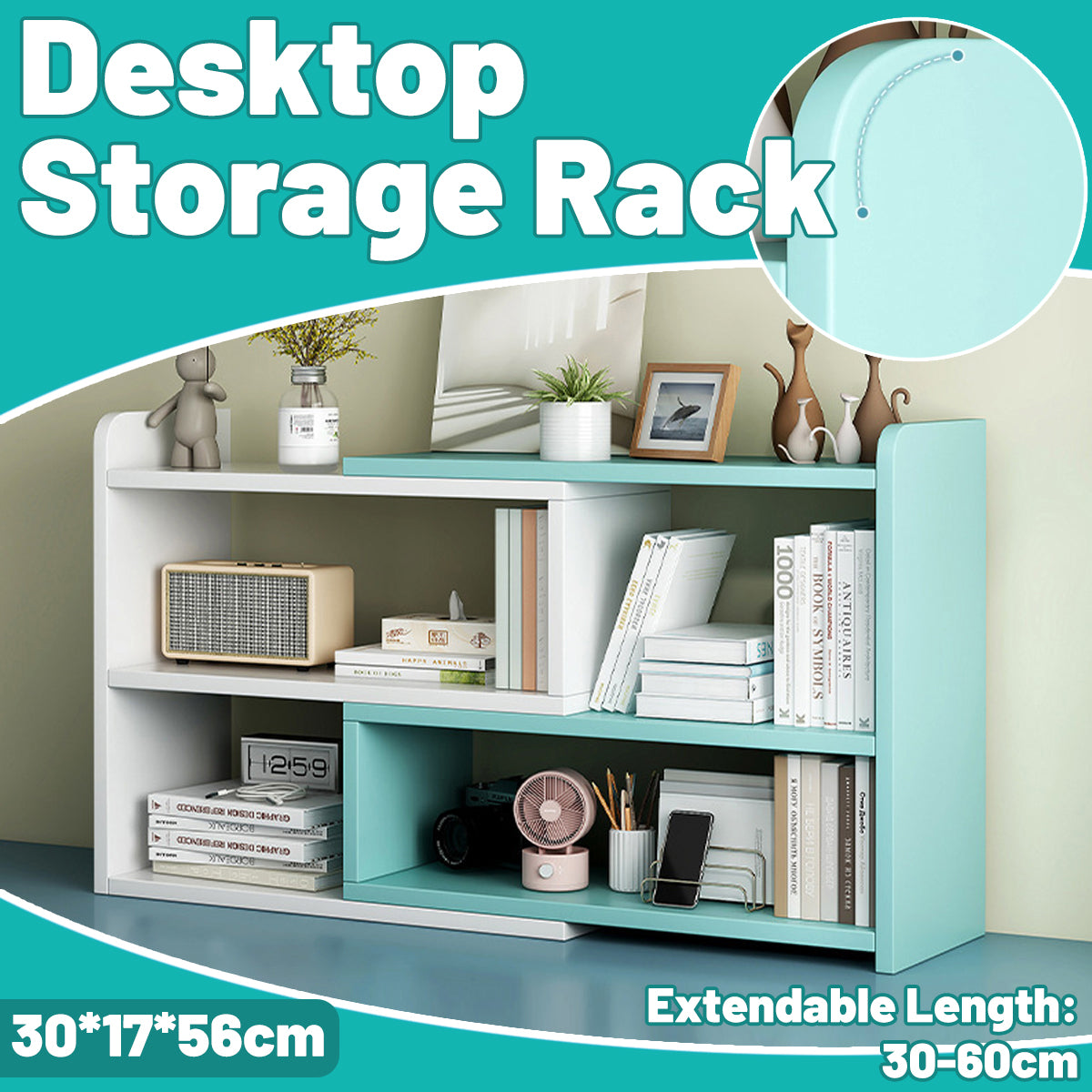 Desktop Multi Layer Bookcase Extendable Storage Rack Shelf