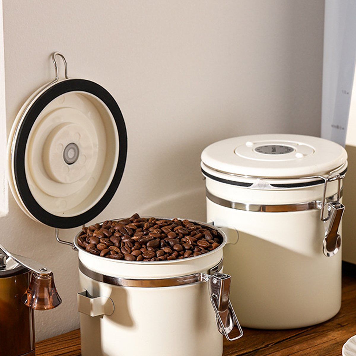 Stainless Steel Coffee Canister with CO2 Valve