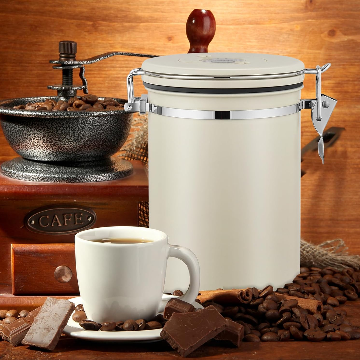 Stainless Steel Coffee Canister with CO2 Valve