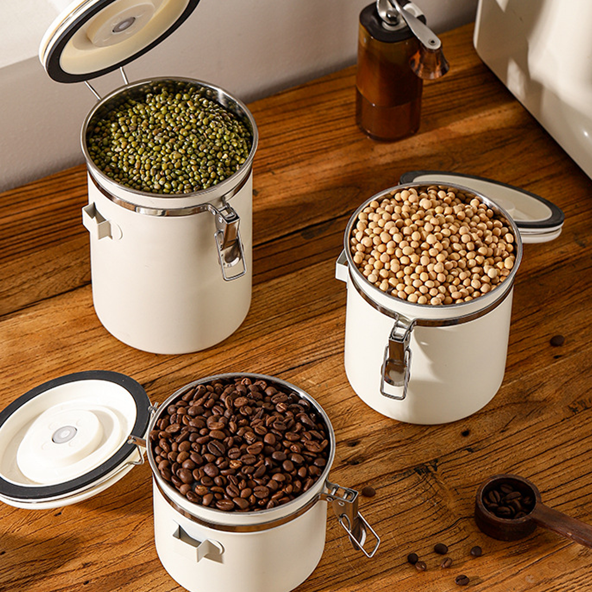 Stainless Steel Coffee Canister with CO2 Valve