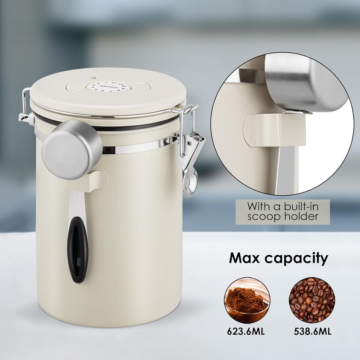 Stainless Steel Coffee Canister with CO2 Valve