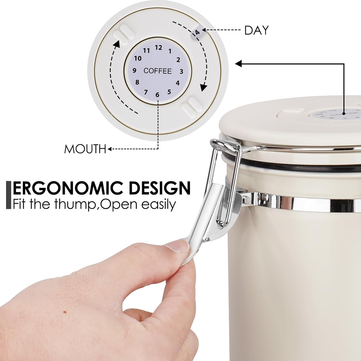 Stainless Steel Coffee Canister with CO2 Valve