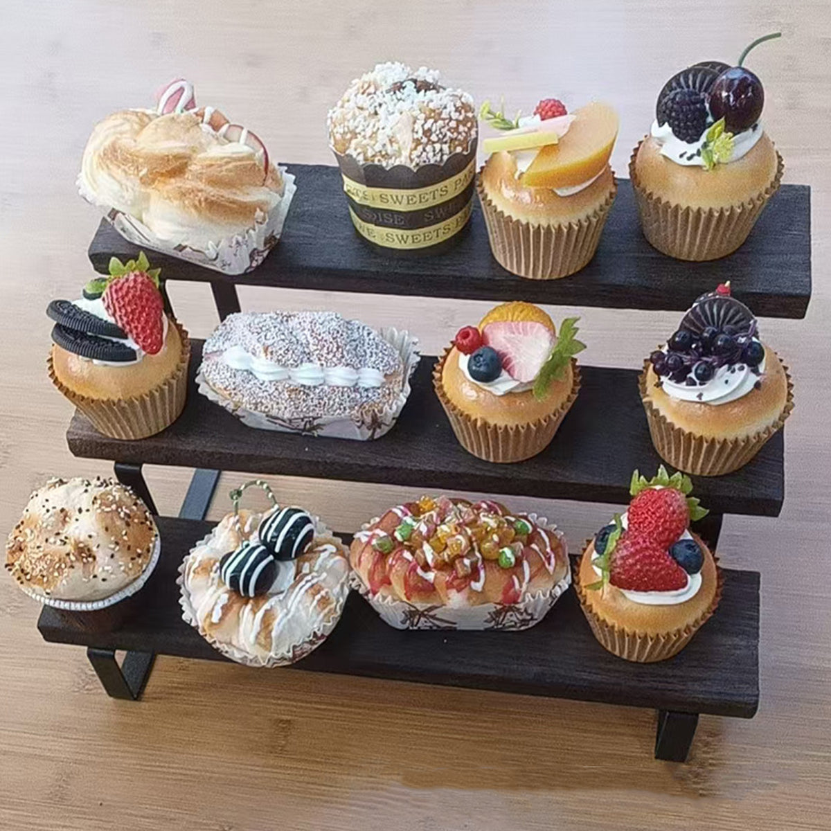 2 Pcs 3-Tier Step Display Stand for Dessert