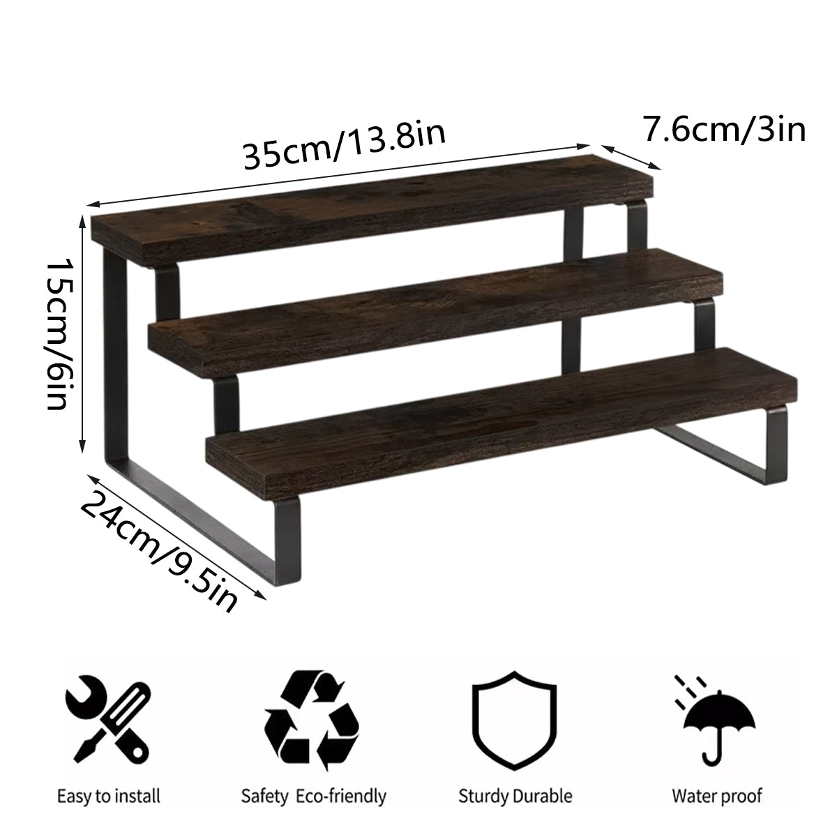 2 Pcs 3-Tier Step Display Stand for Dessert