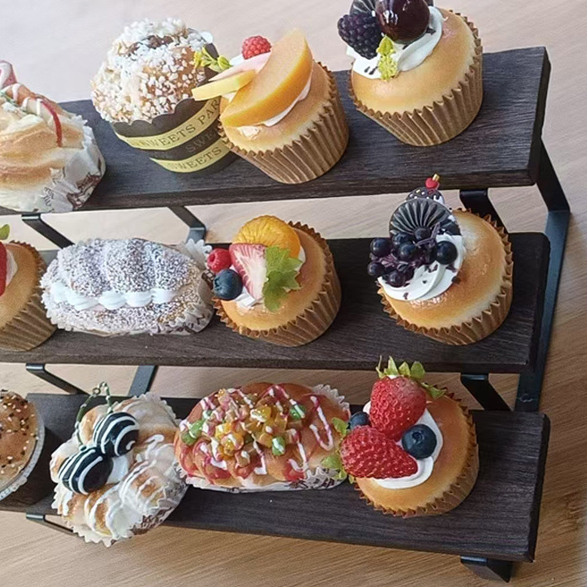 2 Pcs 3-Tier Step Display Stand for Dessert