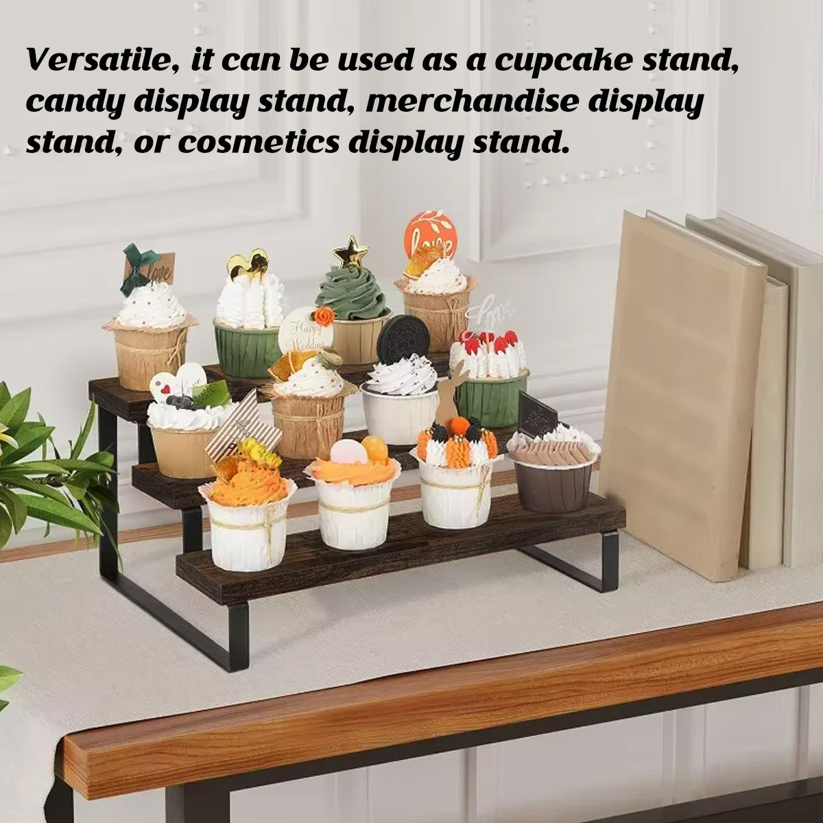 2 Pcs 3-Tier Step Display Stand for Dessert